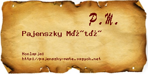 Pajenszky Máté névjegykártya