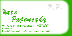 mate pajenszky business card